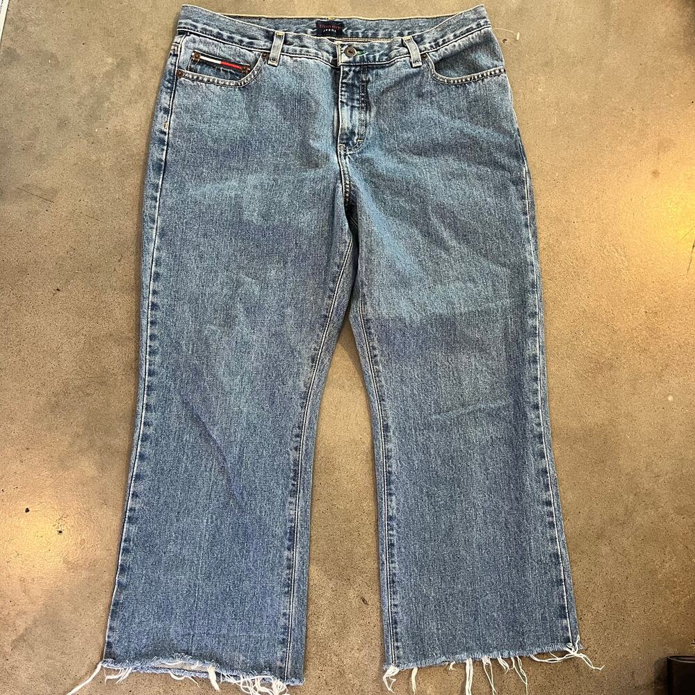 Y2k 2001Tommy Jeans wide leg mid rise denim jeans cotton womens size 15 short